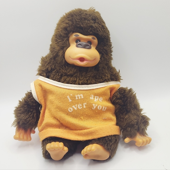 Vintage Kitsch Monkey Plush I’m Ape Over You Atlanta Novelty Gerber Taiwan - Picture 2 of 7